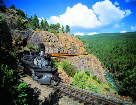 Durango narrow gauge railroad - The Skyway Tour Book Now! Skyway Tour Train Up/Bus Return Options Option 1: (May 21 – October 12) 8:15 AM train departure from Durango 11:45 AM arrival in Silverton 2:45 PM bus departure from Silverton 4:15 PM arrival in Durango Option 2: (May 21 – October 12) 9:00 AM train departure from Durango 12:30 PM […] 